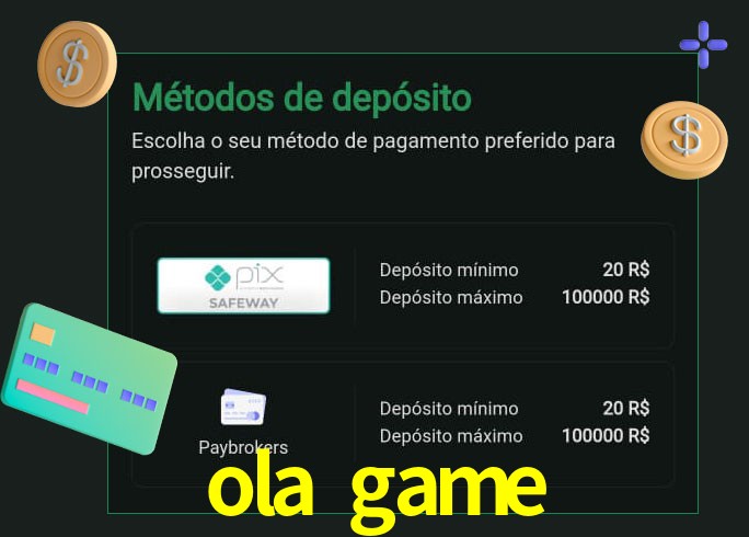 O cassino ola game oferece uma grande variedade de métodos de pagamento